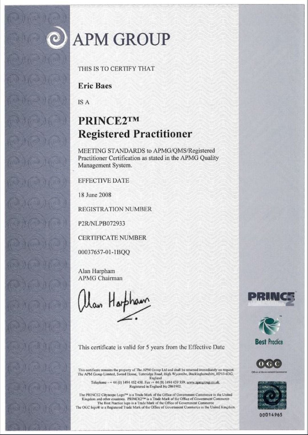 2008 - Axelos (OGC) - PRINCE2 - Practitioner