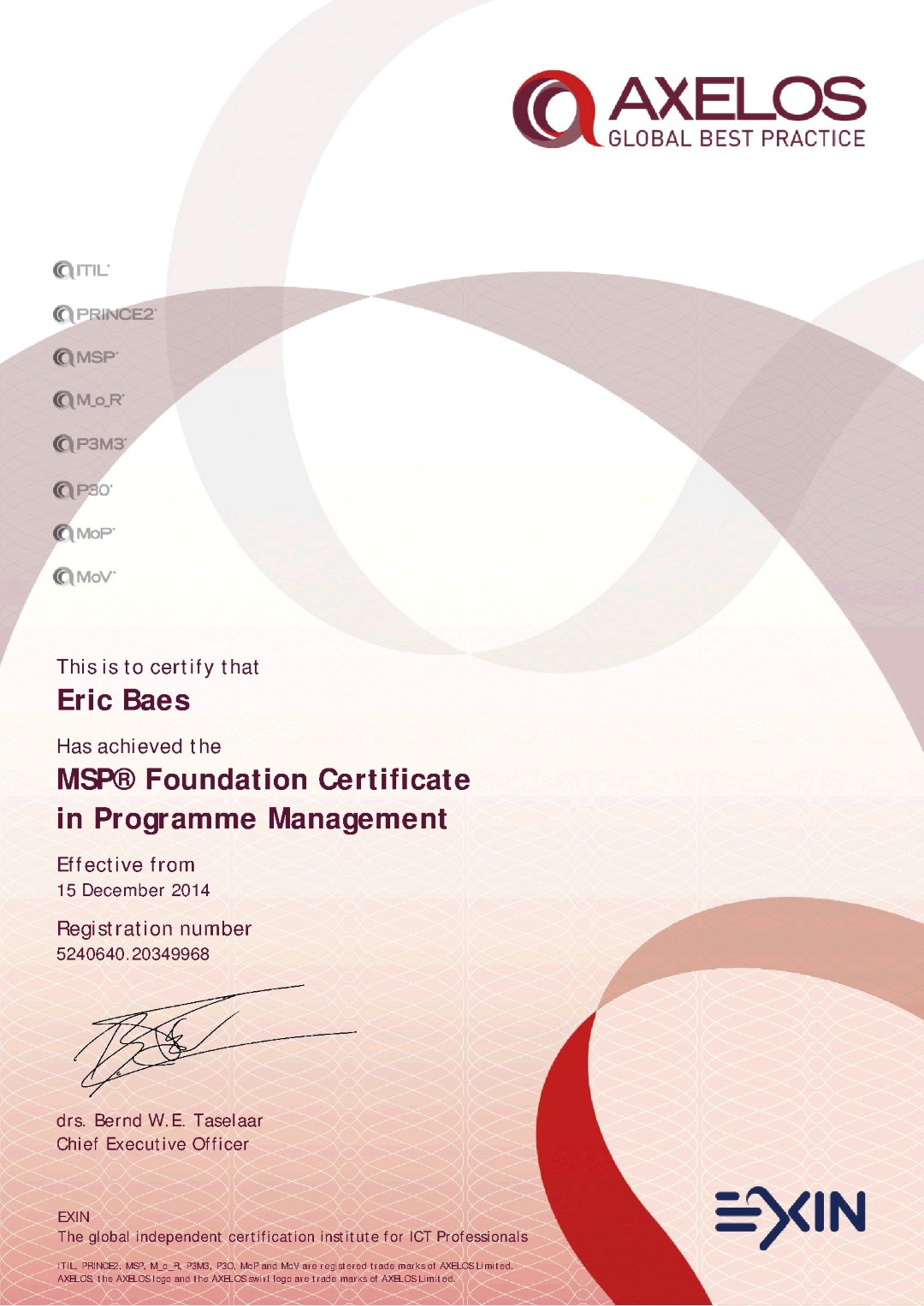 2014 - Axelos - MSP - Managing Successful Programmes Foundation