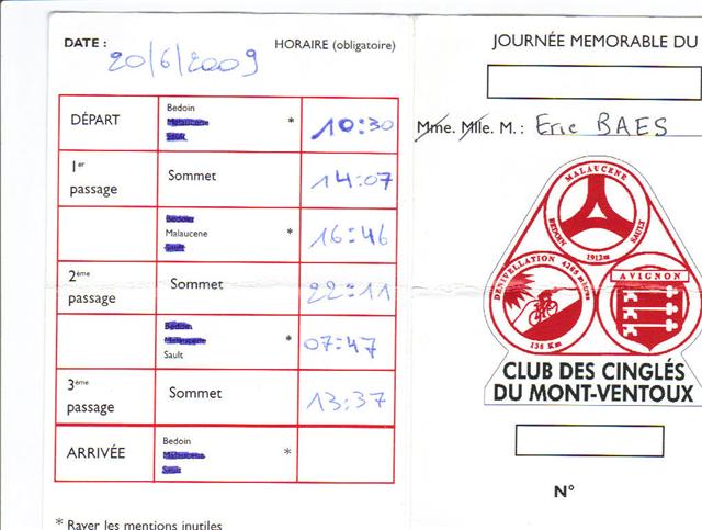 MontVentoux Cingl Timings