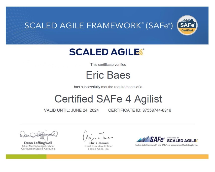 2017 - Scaled Agile - SA - SAFe Agilist