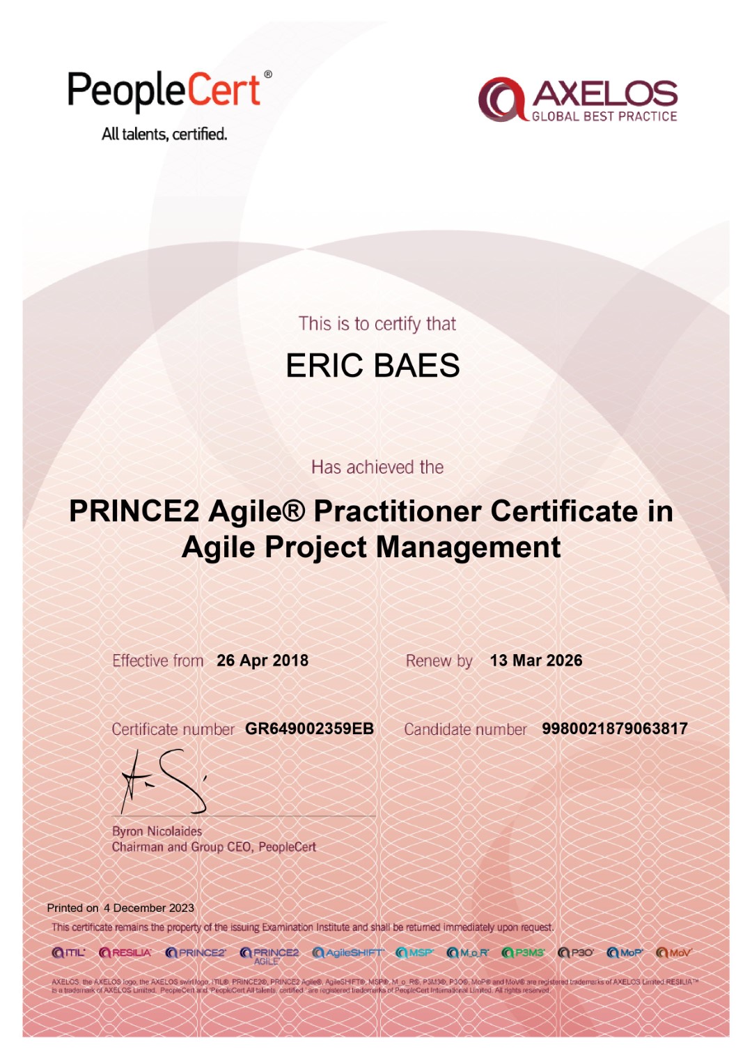 2018 - Axelos - PRINCE2 - Agile Practitioner